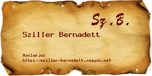 Sziller Bernadett névjegykártya